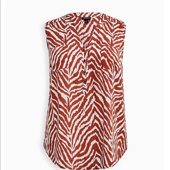 Harper Brown Zebra Textured Stretch Rayon Tank - Picture 4 of 6